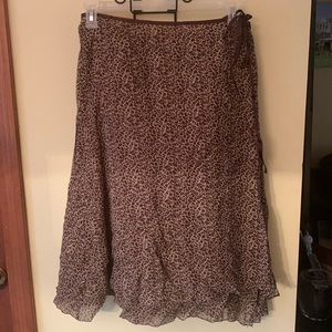 Silk leopard wrap skirt